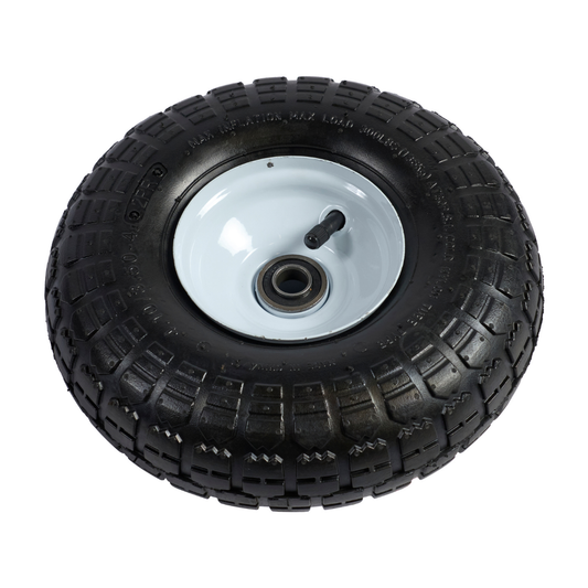 4x10 replacement pneumatic wheel with 5/8 inch bore bearing for wagons and utility carts