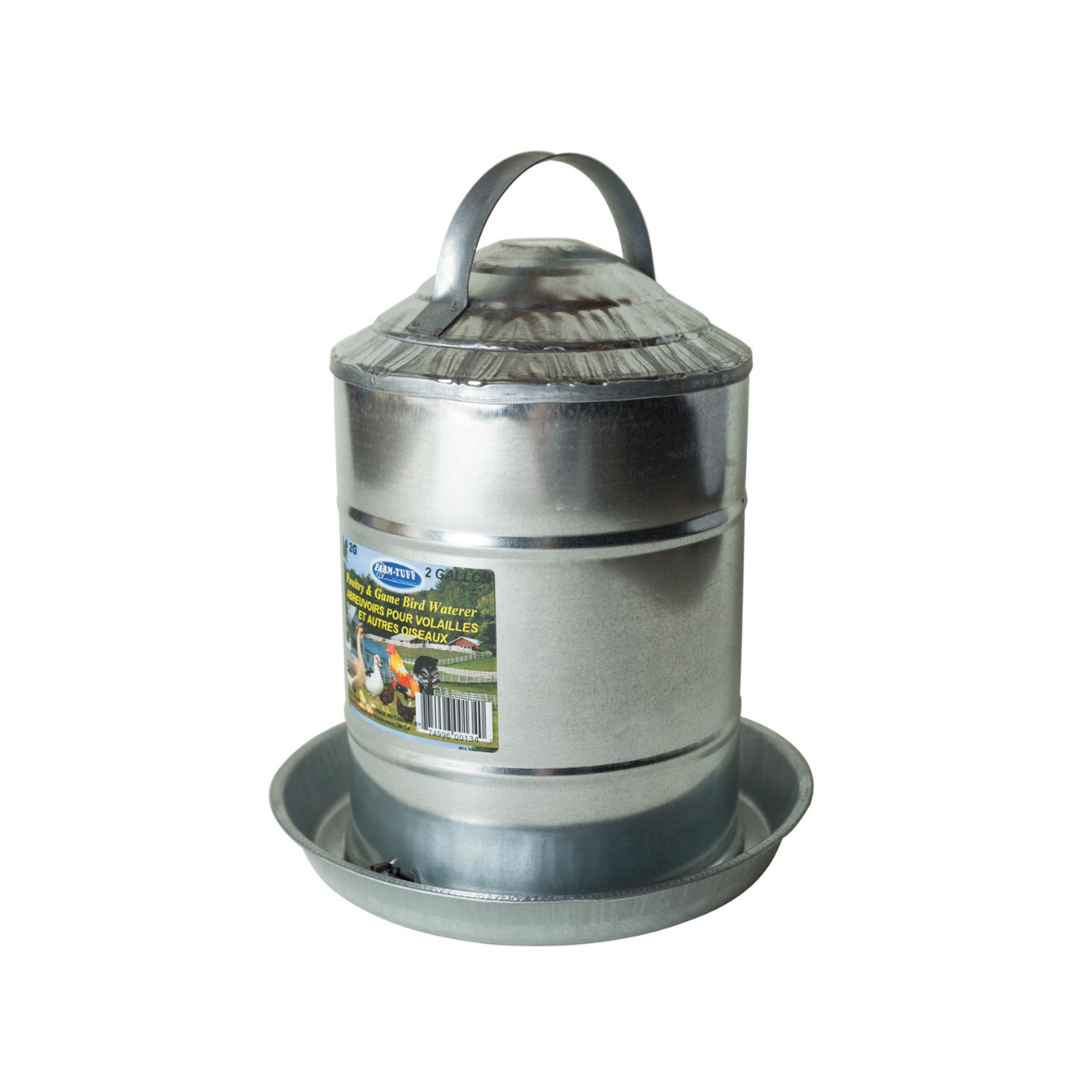 2-gallon galvanized poultry water fountain
