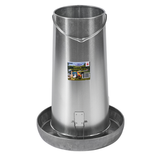 50-pound galvanized hanging chicken feeder