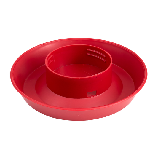 Plastic base for mason jar poultry waterer