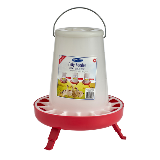 8-pound multi-use plastic hanging poultry feeder
