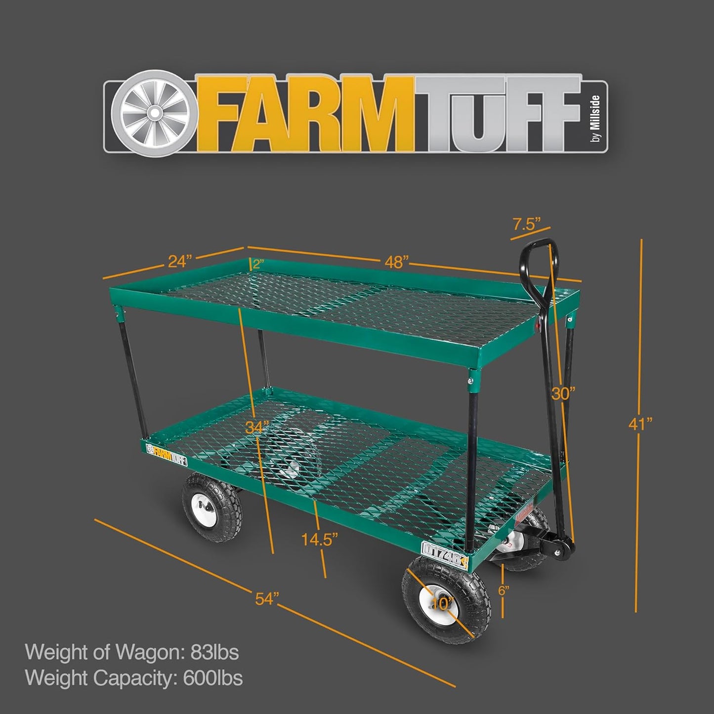 1746 Double Tier Metal Deck Wagon