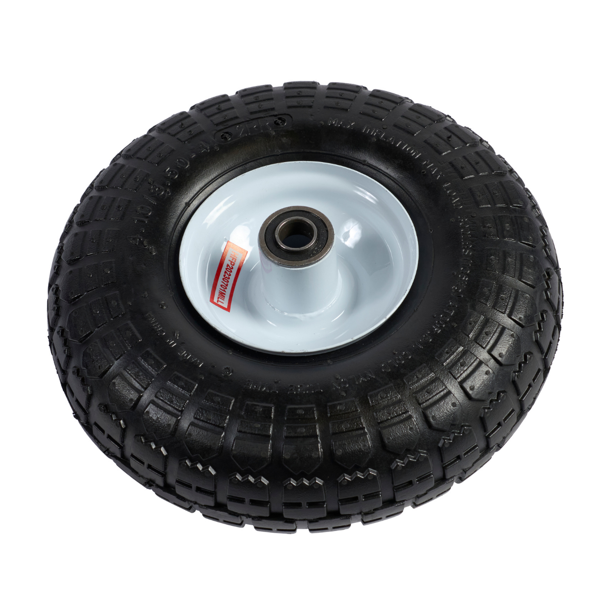 Pneumatic replacement wagon wheel with metal hub and 5/8 inch center bore