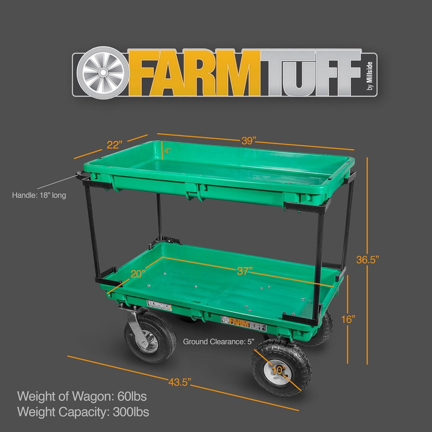 3562 Double Tier Plastic Push Cart