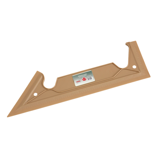 Brown 17 inch plastic paint shield with angle guide and ruler markings for clean wall and ceiling edge painting