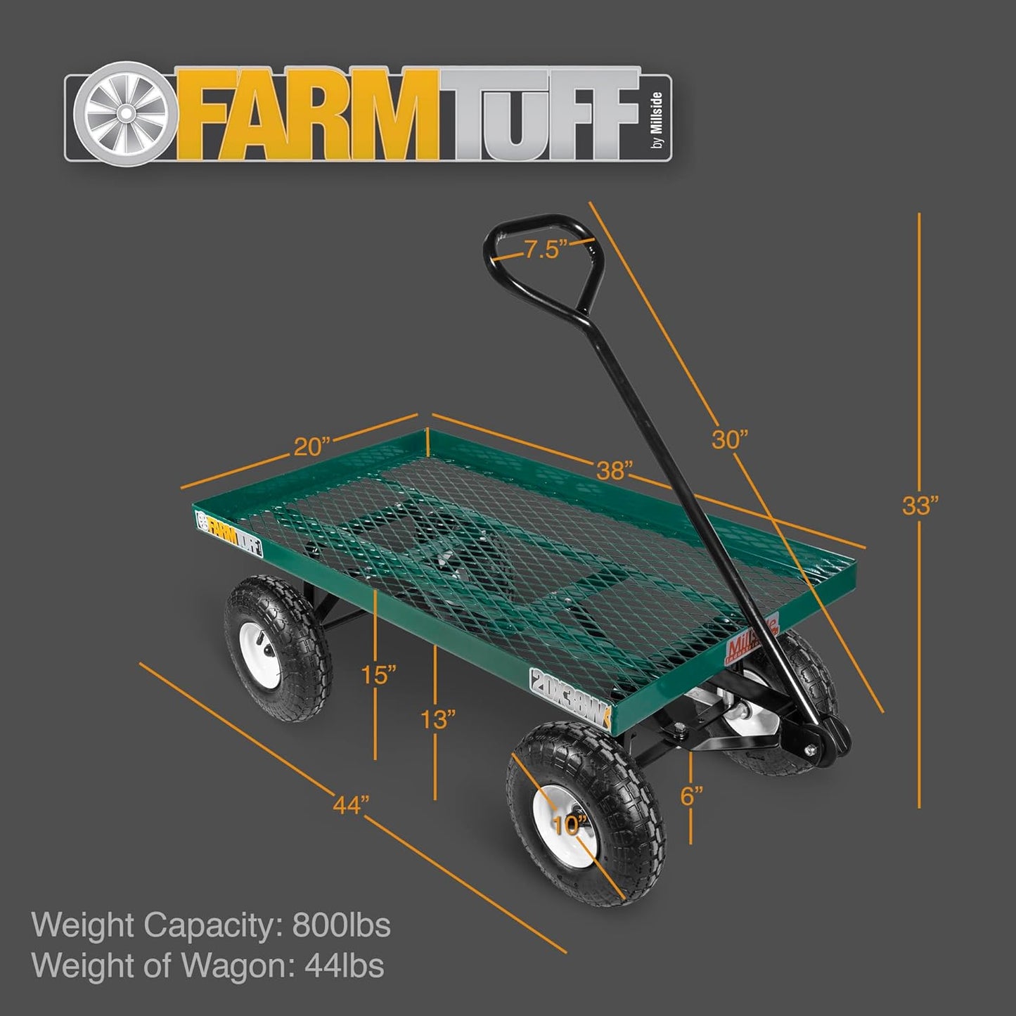 20X38W Single Tier Metal Deck Wagon