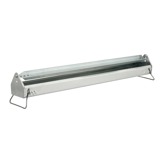 36-inch long galvanized reel-top poultry feeder